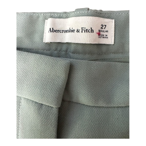 ABERCROMBIE | Sloane Low Rise Tailored Wide Leg Pant in Mint Green, Size 27R - Picture 7 of 10